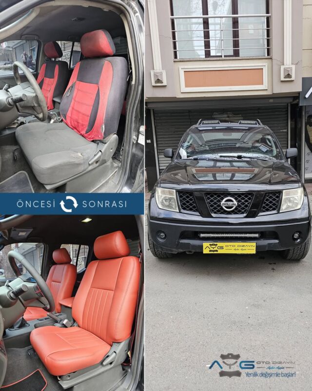 Nissan Navara Öncesi-Sonrası
Araç sahibine iyi günlerde kullanmasını diliyoruz.🤗

✅Araçta yapılan işlemler:
➡️Koltuk Kaplama
➡️Kapı Döşemesi Kaplama
➡️Tavan Kaplama
➡️Direksiyon Kaplama
➡️Plastik Aksam Boyama
➡️Emniyet Kemeri Değişimi
➡️Araca özel paspas
➡️Taban Halısı Temizliği

💰Fiyat almak için; 0534 968 60 07

Yenilik değişimle başlar!
#nissannavara #aygotodizayn #otodöşeme #starlight ________________________________________________
🚘 Ayg Oto Dizayn - Profesyonel Oto Deri Döşeme
🌎www.aygotodizayn.live
☎ 0534 968 6007
🏢Ambarlı Mah. Balaban Cad.No:21/A Avcılar/İstanbul