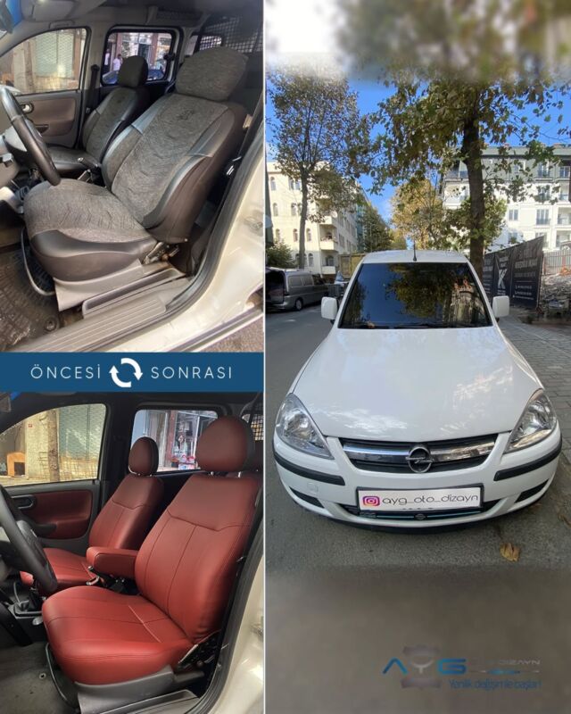 Opel Combo Öncesi - Sonrası
Araç sahibine iyi günlerde kullanmasını diliyoruz.🤗

✅Araçta yapılan işlemler:
➡️Koltuk Döşeme 
➡️Kapı Döşemesi Kaplama
➡️Tavan Siyaha Dönüşüm
➡️Plastik Aksam Boyama

💰Fiyat almak için; 0534 968 60 07
Yenilik değişimle başlar!
_______________________________________________
🚘 Ayg Oto Dizayn - Profesyonel Oto Deri Döşeme
🌎www.aygotodizayn.live
☎ 0534 968 6007
🏢Ambarlı Mah. Balaban Cad.No:21/A Avcılar/İstanbul