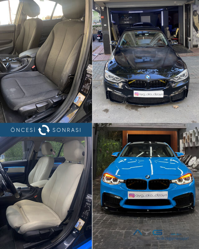 Bmw  3 Serisi Öncesi - Sonrası
Araç sahibine iyi günlerde kullanmasını diliyoruz.🤗
✅Araçta yapılan işlemler:
➡️Koltuk Döşeme 
➡️Kapı Döşemesi Kaplama
➡️Ambiyans Aydınlatma
➡️Plastik Aksam Boyama
➡️Karbon Kaplama
➡️Renkli Araç Kaplama
➡️Bodykit İşlemleri
💰Fiyat almak için; 0534 968 60 07
Yenilik değişimle başlar!
_______________________________________________
🚘 Ayg Oto Dizayn - Profesyonel Oto Deri Döşeme
🌎www.aygotodizayn.live
☎ 0534 968 6007
🏢Ambarlı Mah. Balaban Cad.No:21/A Avcılar/İstanbul