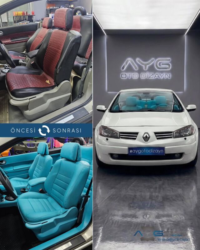 Renault Megane Cabrio Öncesi - Sonrası
Araç sahibine iyi günlerde kullanmasını diliyoruz.🤗

✅Araçta yapılan işlemler:
➡️Koltuk Döşeme
➡️Kapı Döşemesi Kaplama
➡️Taban Halısı Kaplama
➡️Direksiyon Kaplama
➡️5 Kemer Yenileme
➡️Plastik Aksam Boyama

💰Fiyat almak için; 0534 968 60 07
Yenilik değişimle başlar!
_______________________________________________
🚘 Ayg Oto Dizayn - Profesyonel Oto Deri Döşeme
🌎www.aygotodizayn.live
☎ 0534 968 6007
🏢Ambarlı Mah. Balaban Cad.No:21/A Avcılar/İstanbul